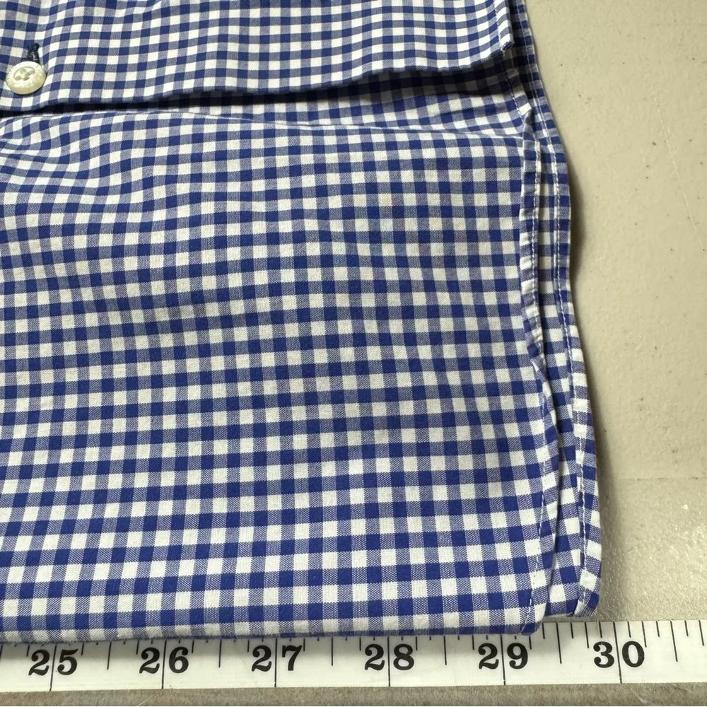 Banana Republic‎ Men’s Med Blue and White Gingham Button Down Camden Fit Shirt